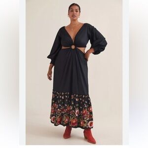 Anthropologie Karolina Cut-Out Maxi Dress Size 22 W new